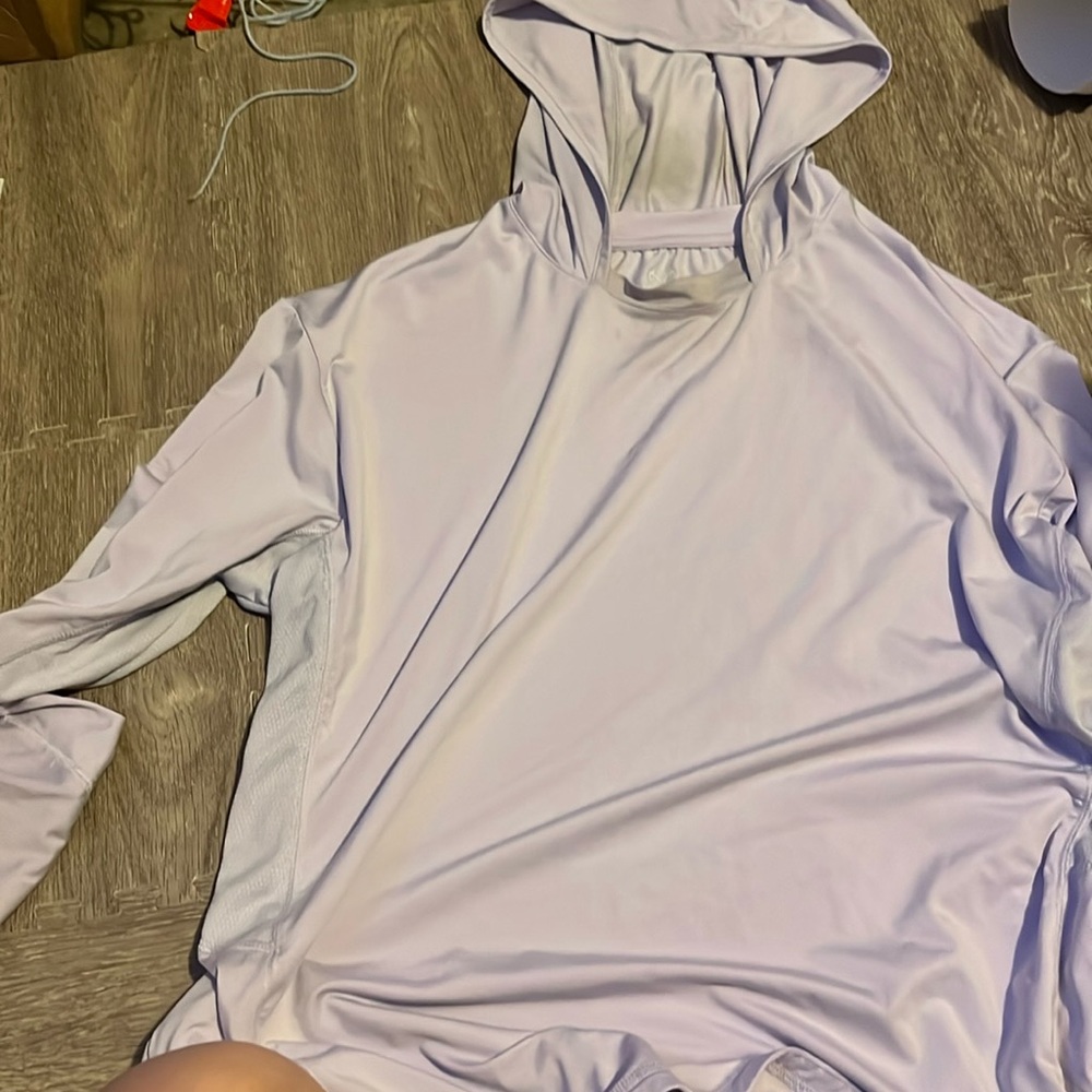Lavender long sleeve hooded shirt